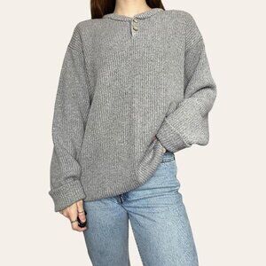 90s/2000s vintage slouchy gray ribbed knit sweater High Sierra Registered